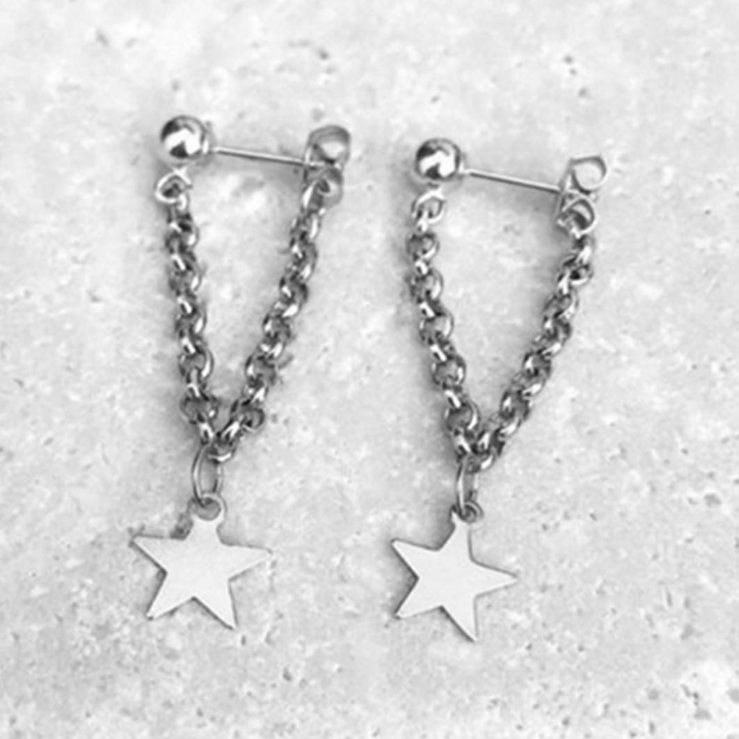 

Женские простые креативные серьги-кисточки в виде пятиконечной звезды, модные украшения для ушей ADM белый