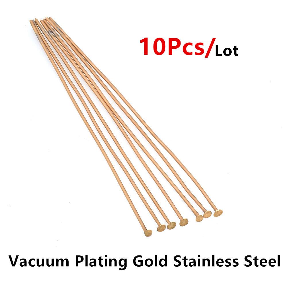 Gold-Plated 304 Stainless Steel T-Pins, 0.7mm, Various Sizes, Handcrafted DIY Jewelry Materials