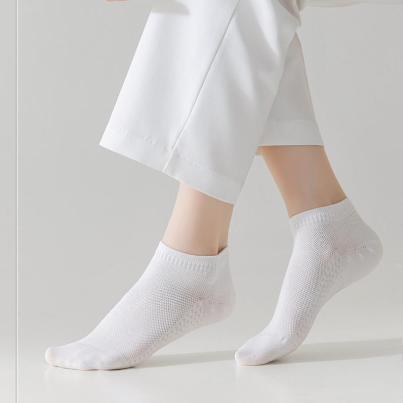 5 Pairs Soft Women Solid Color Ankle Sock Breathable Sweat-Absorbent Comfortable Cotton Low Cut Sports Socks High Quality Female Socks