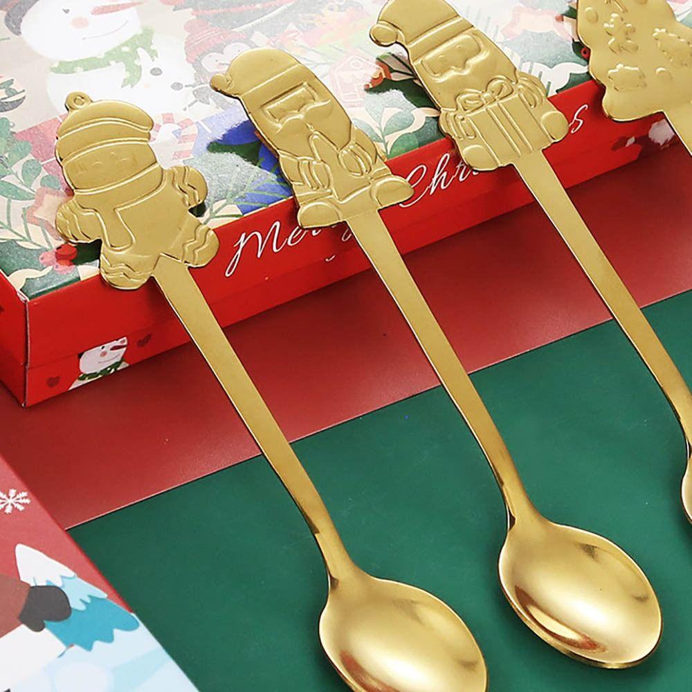 Vánoční dekorace na stromeček Vánoční dárek Glod Spoon Vidlička Set Kreslená vidlička na losy