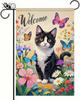 Spring Summer Cat Garden Ag 12x18 Double Sided Summer Outdoor Yard Ag Oral Buttery Decor for Porch Patio Lawn Backya PPZ