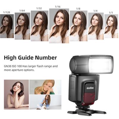 GODOX TT560II Evrensel Kamera Üstü Flaş Elektronik Speedlite GN38 Standart Sıcak Yuva 2.4G Kablosuz