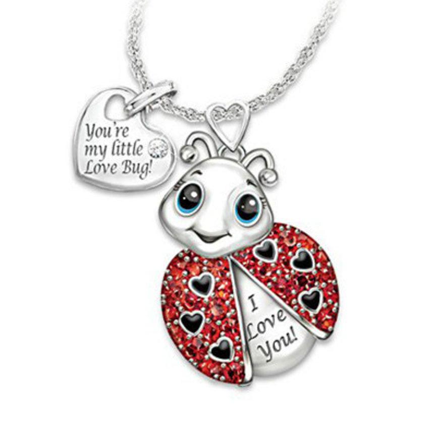 Zweifarbige Tierkette: Marienkäfer, Elefant, Eule & Biene für Frauen