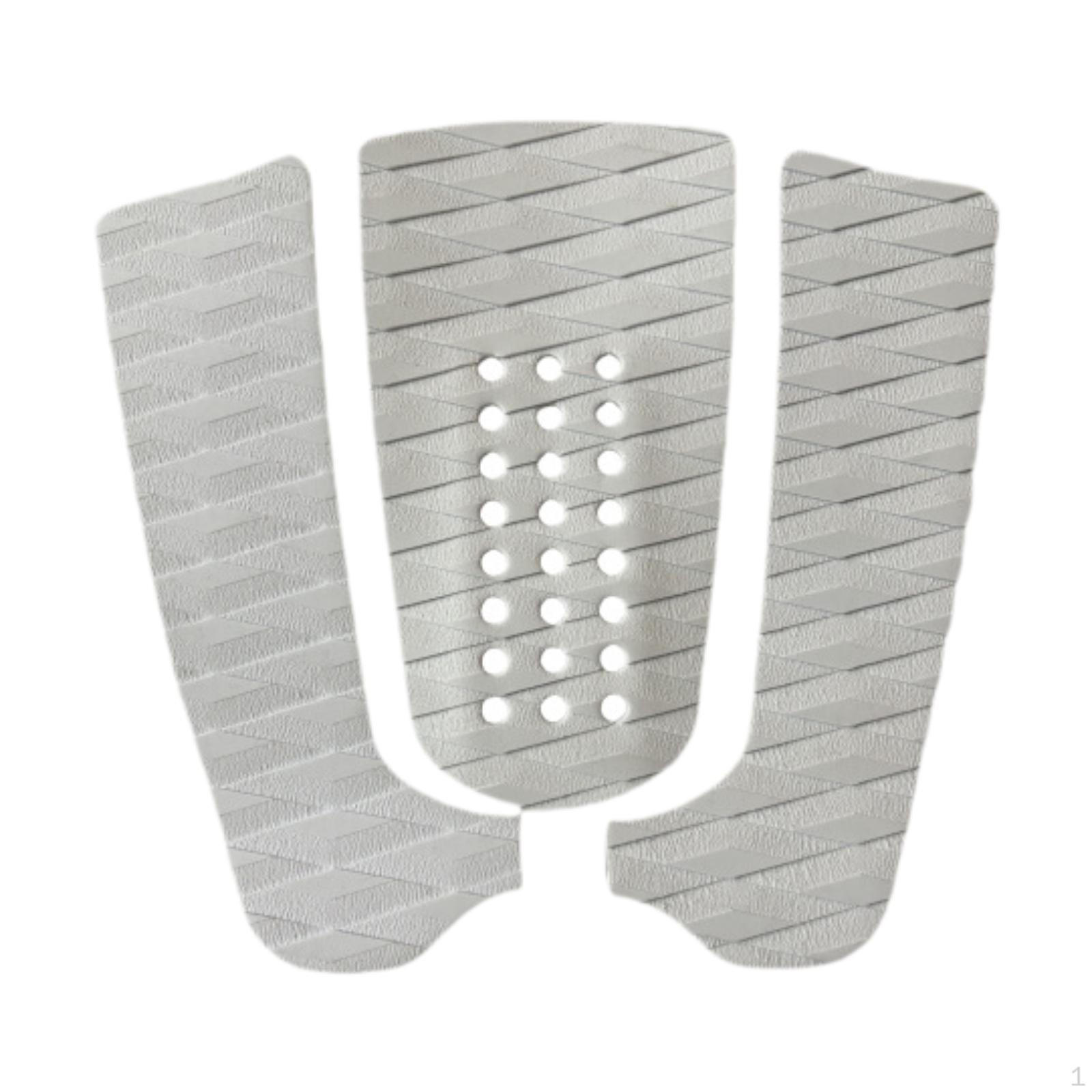 3 Rutschfeste Surfboard-Traktionspads für Wassersport weiß
