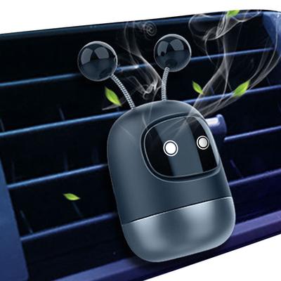 Ambientador con clip para ventilación de coche, bonito ambientador para coche, mini robot ambientador automático con 3 pastillas de fragancia sólida, bonito ambientador