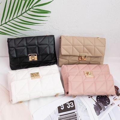 Spring 2025 Women's Simple Square Embroidery Chain Crossbody Handbag