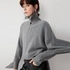 ELLE French Style Solid Color Casual Loose Versatile Comfortable Long Sleeve Polo Neck Sweater Women Sweater EM52773