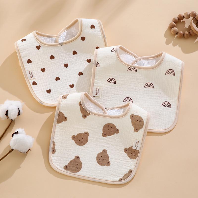 Wasserdichte U-förmige Baby-Lätzchen für Neugeborene - Reines Baumwoll-Musselin-Speichelhandtuch für Jungen und Mädchen