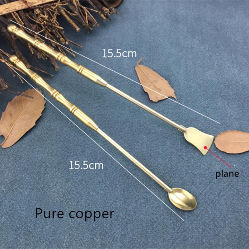 Antique Two - Piece Set of Incense Spoon Incense Shovel Brass Incense Tools DIY Household Indoor Seal Extension Incense Tools