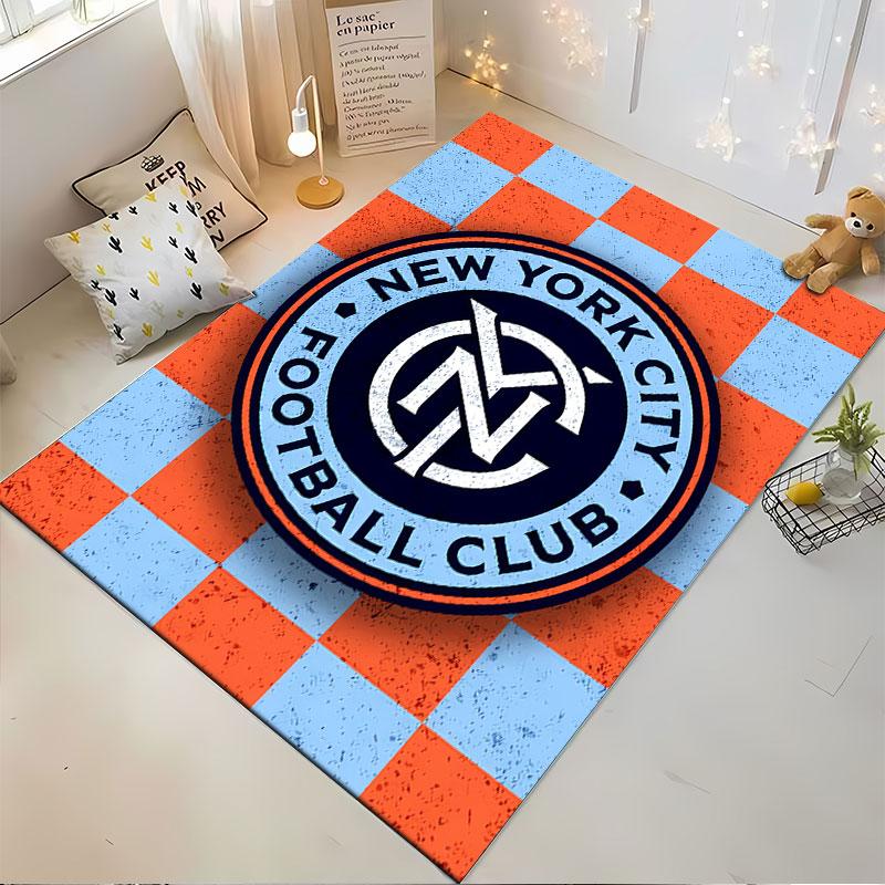 NYCFC Logo Checkered Carpet suitable as a non-slip mat for the living room or bedroom sofa