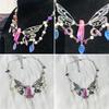 Handmade Natural Crystal Angel Necklace Butterfly Wing Pendant Necklaces Multi-Layer Tassels Choker Clavicle Chain Gift