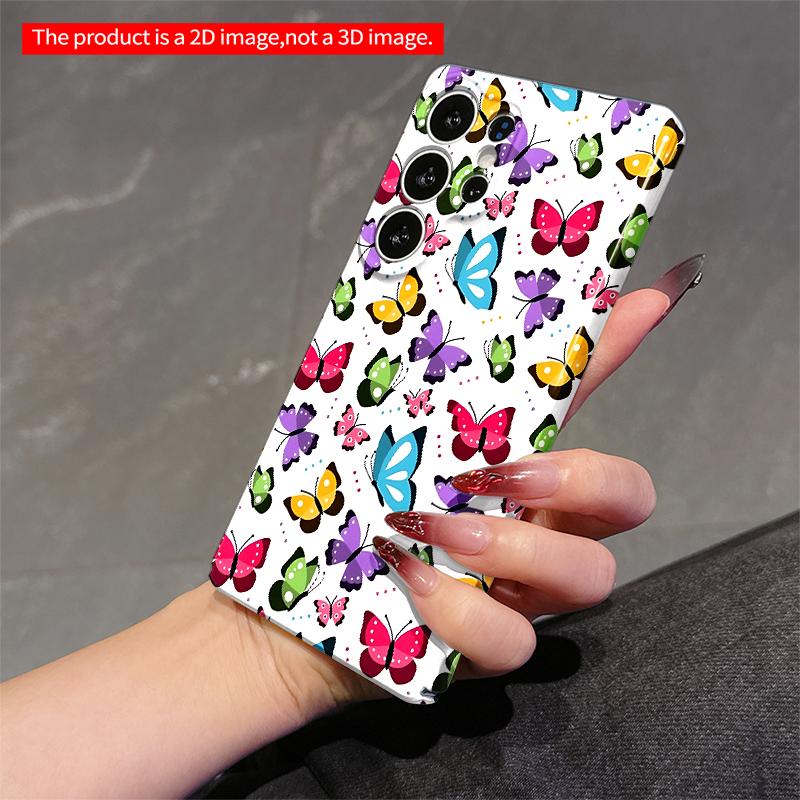 2DFlat Samsung phone case Colorful Butterfly Pattern Phone Case Applicable to Galaxy S22 S23 S24 S25ULTRA S26 A12 A13 A14 A15 A16 A34 A35 A54 A55