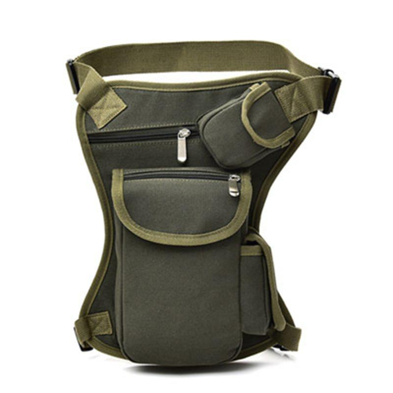 Men Canvas Drop Leg Bag Waist Bag Fanny Pack Belt Hip Bum Travel Multi-purpose Motorcycle Messenger Shoulder Bag