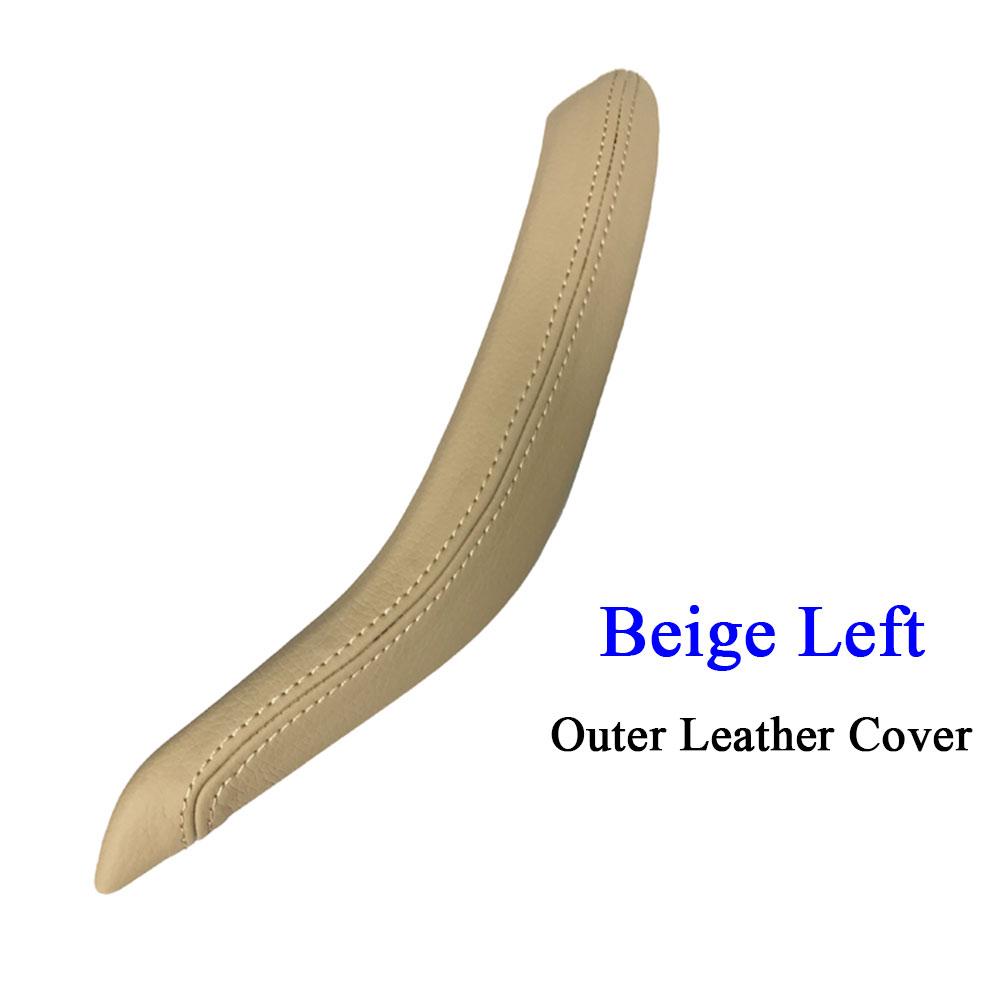 Manija de tracción de cuero para puerta Interior de pasajero, embellecedor de cubierta exterior de repuesto para BMW X5 X6 2014 2015 2016 2017, F15 F16, color negro