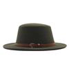 Autumn and winter new British men's top hat, flat-top woolen hat, European and American jazz hat, big-brimmed women's hat