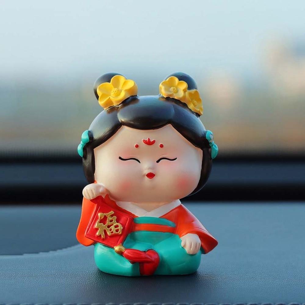 Resin Chinese Ancient Beauty Statue Decorative Tang Dynasty Woman Figurine  Car Interior