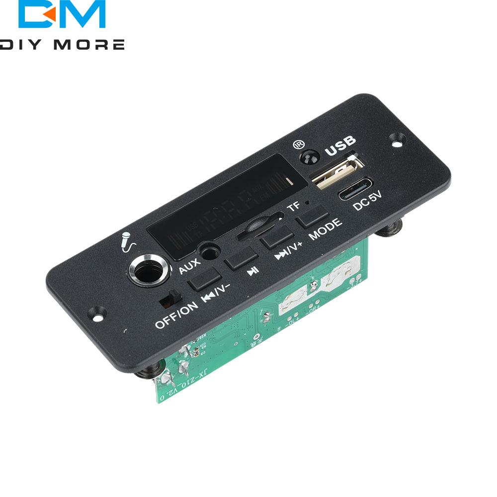 5W+5W Digital Amplifier MP3 Decoder Board DC 5V Bluetooth 5.0 FM Support Microphone Car MP3 Player with Remote Controller