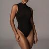 Women’s Sleeveless Mock Turtle Neck Bodysuit T-Shirt Soft Slim Fit Stretchy Layer Top Classic Jumpsuit