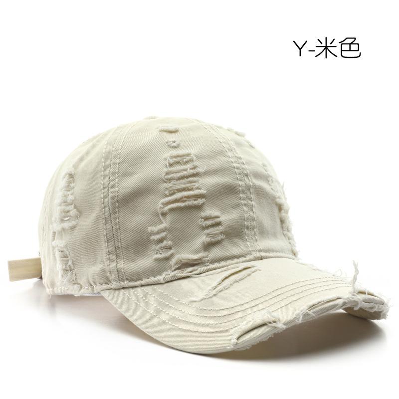 Spring and Autumn Solid Color Washed Hole Light Board Baseball Cap Outdoor Travel Sunscreen Shade Cap