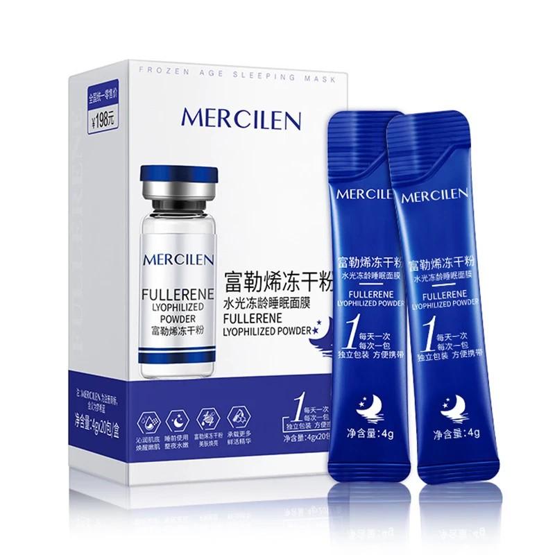 20pcs Fullerene Lyophilized Powder Sleeping Facial Masks Anti Wrinkle Moisturizing Anti-Aging Whitening Face Mask