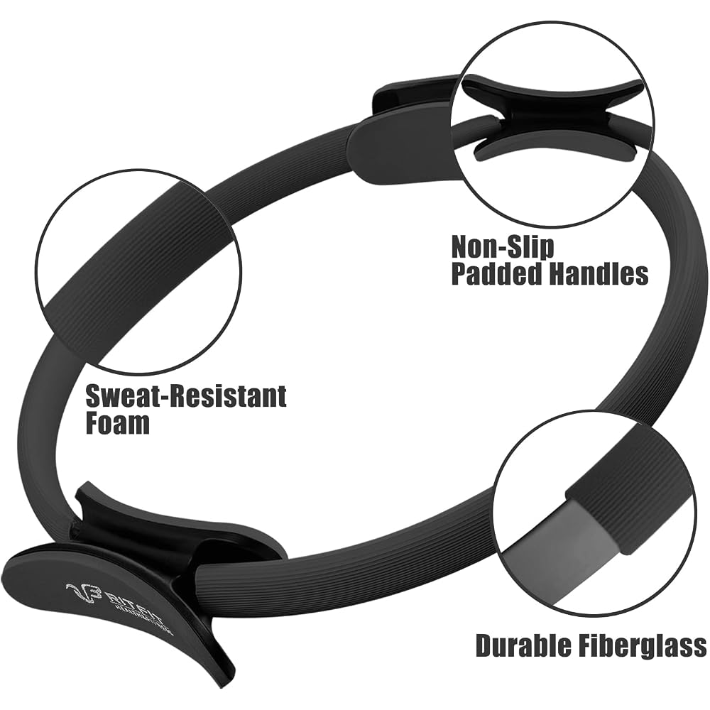 RITFIT Pilates Ring Aerobic Exercise Toning Weight Loss Strength Training Unisex Black