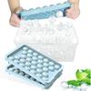 Ice Cube Tray with Lid - 62 Round Ice Balls Maker, BPA-Free, Space-Saving Stackable Ice Molds for Freezer, Easy Release Ice Trays for Cocktails &