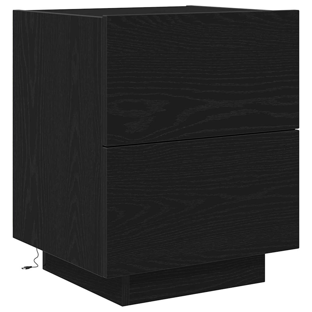 Nightstand Black Oak Look 45 x 40 x 55 cm Engineered Wood