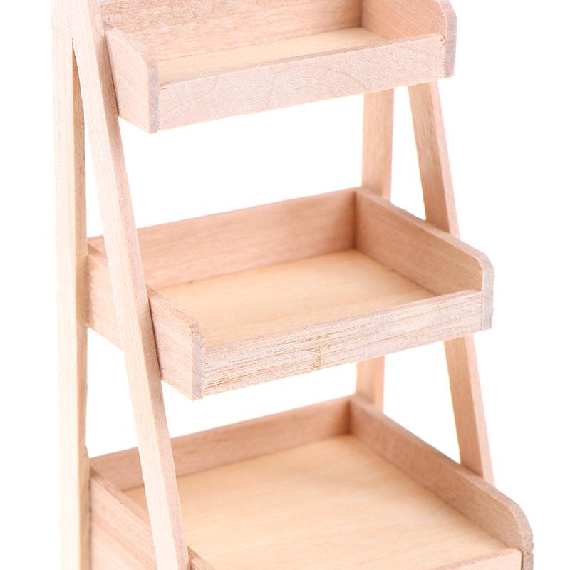1:12  Dollhouse Wood Shelf Flower Stand Mini Furniture Model Toys