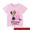 Disney Minnie Mouse Birthday Number T-Shirts Cartoon Girls Party Clothes Toddler Tops Summer Short Sleeves Cotton Tees Kids Gift