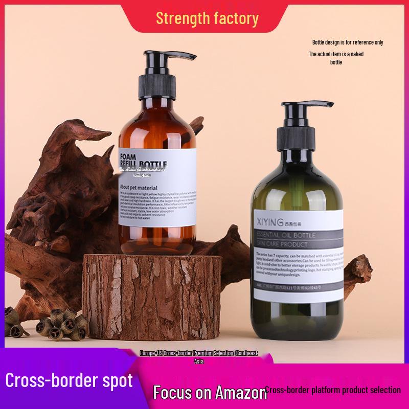 ShengYao 500ml High-End Refillable Shampoo and Shower Gel Bottle 300ml Green Bottle with Pump; PET