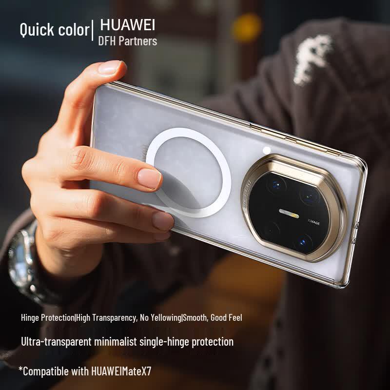 Jue Se Transparent Magnetic Hinge Phone Case for Huawei Mate X7