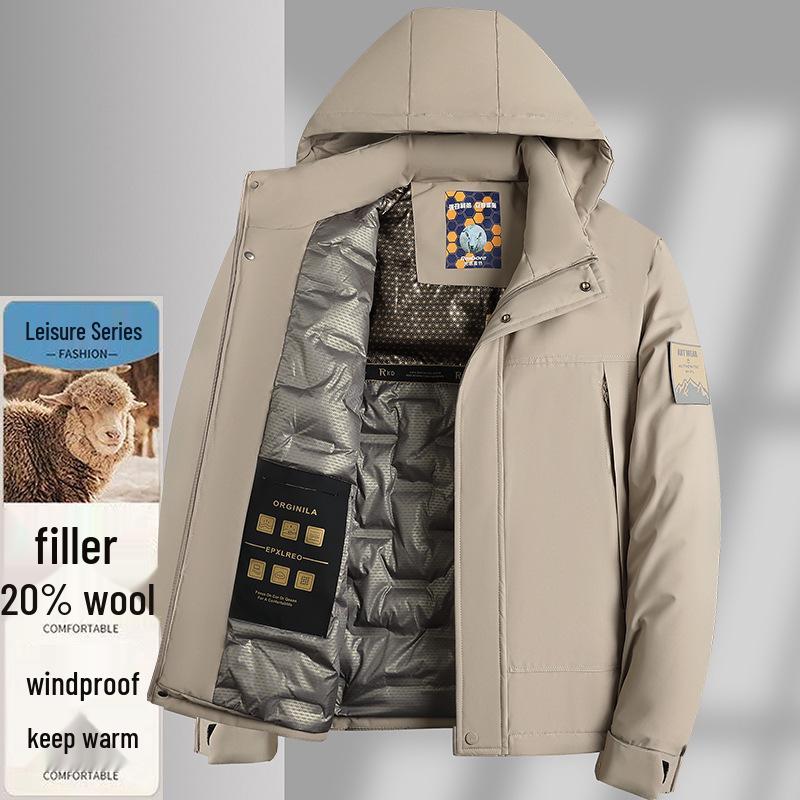 Men's Winter Ski Suit: Cotton-Padded Thickened Wool Jacket for Outdoor & Casual Use