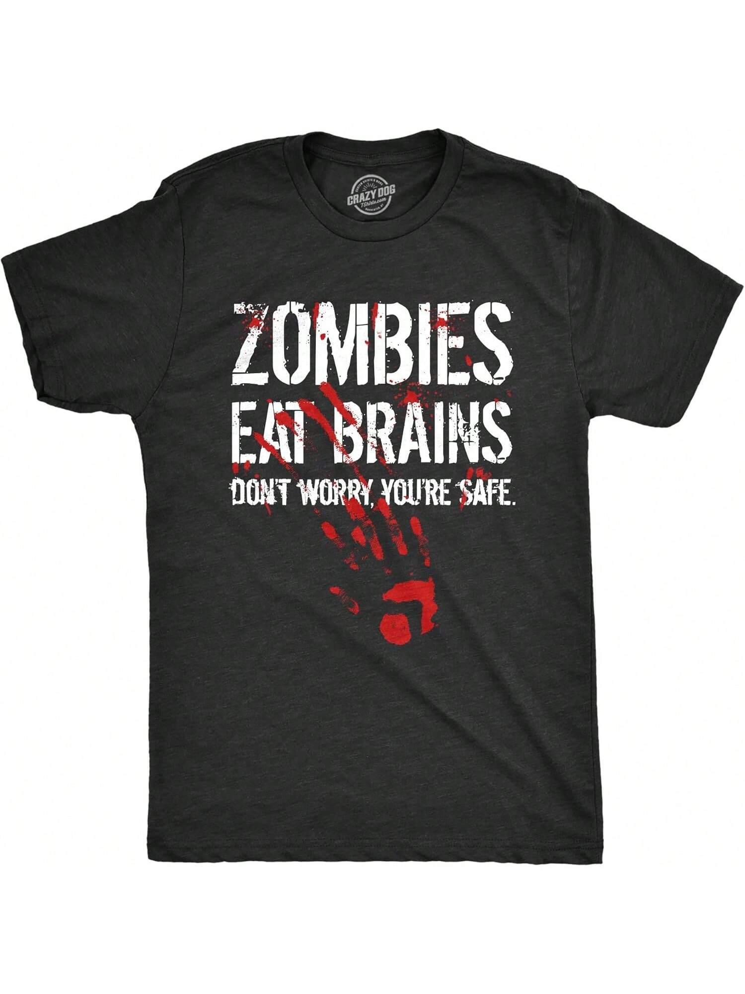 unisex Zombies Eat Brains So You re Funny T Shirt Sarcastic Humor Halloween S разноцветный