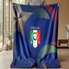 Italy Football Printed Flannel Blanket Skin Friendly Warm Decorative Throw for Indoor Couch Bed Daily Use