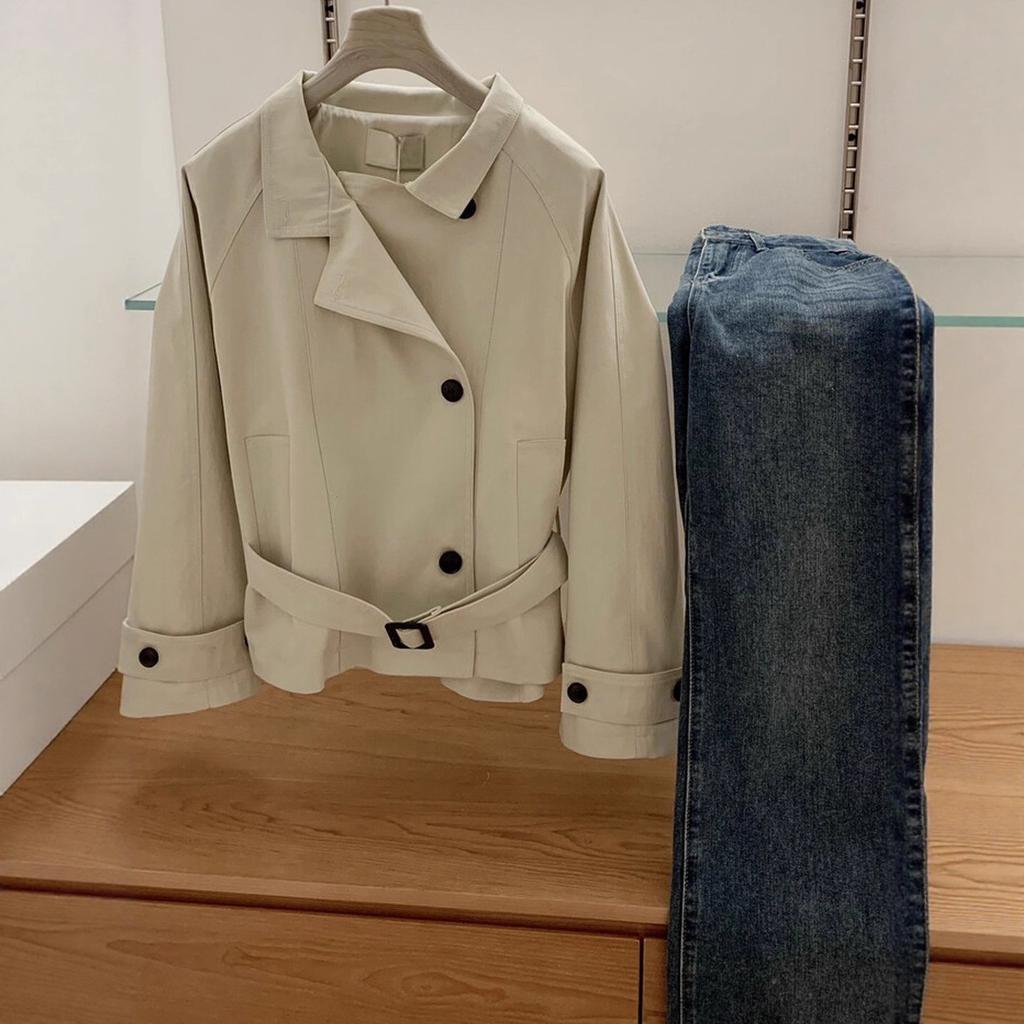 Autumn 2026 Korean design trench coat women's autumn new popular small belt versatile trench coat