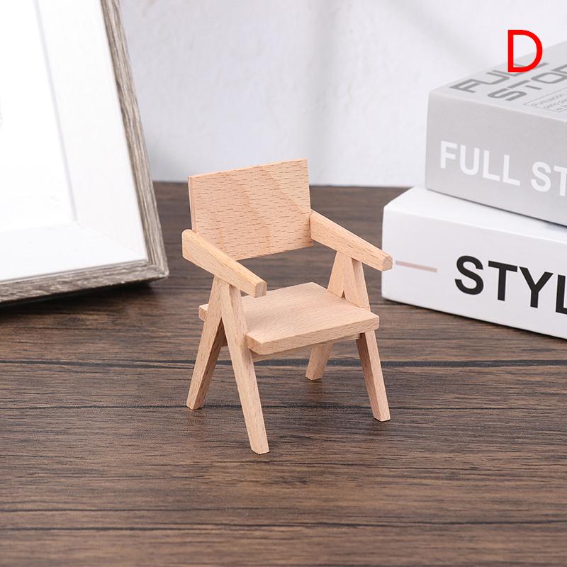 1:12 Dollhouse Miniature Dining Table Chair Bench Armchair European Style Furniture Model Doll House Scene Decor Toy Accessories
