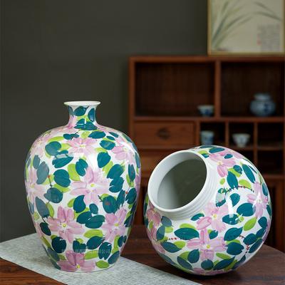 Ceramic Vase Hand-painted Flowers Handmade Porcelain Jar Flower Vase Ceramic Handicrafts Flower Arrangement Flowerpot