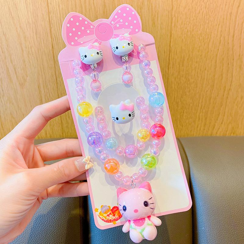 

Розовый набор принцессы ЛинаБелл для девочек: Ожерелье, кольцо, серьги и браслет