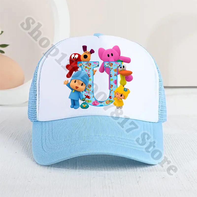 Kids Cartoon Cute Caps Summer Casual Sunbonnet Pocoyoed Anime Printed Baseball Cap for Boy Girl Children Hat Birthday Gifts