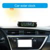 Small Digital Car Dashboard Clock Solar Power & Rechargeable Clear LCD Time Display Watch Stick On Car Clock