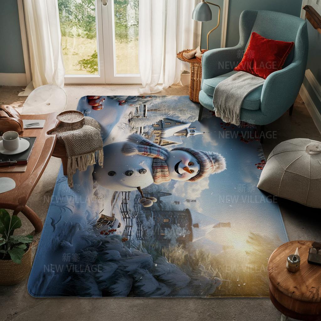 House Entrance Carpet Home Door Mat Living Room Bath Foot Bathroom Non-slip Water Absorption Rugs Bath Merry Christmas Winter