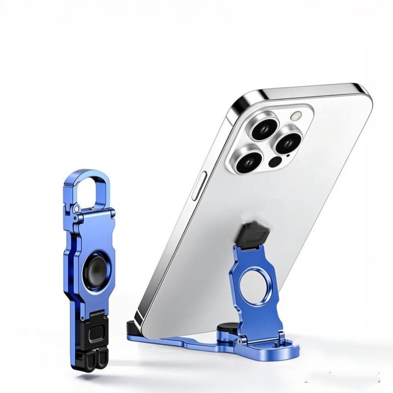 Plastic Foldable Mini Phone Stand Keychain Anti‑Slip Rotate Portable Outdoor Travel Desktop Holder