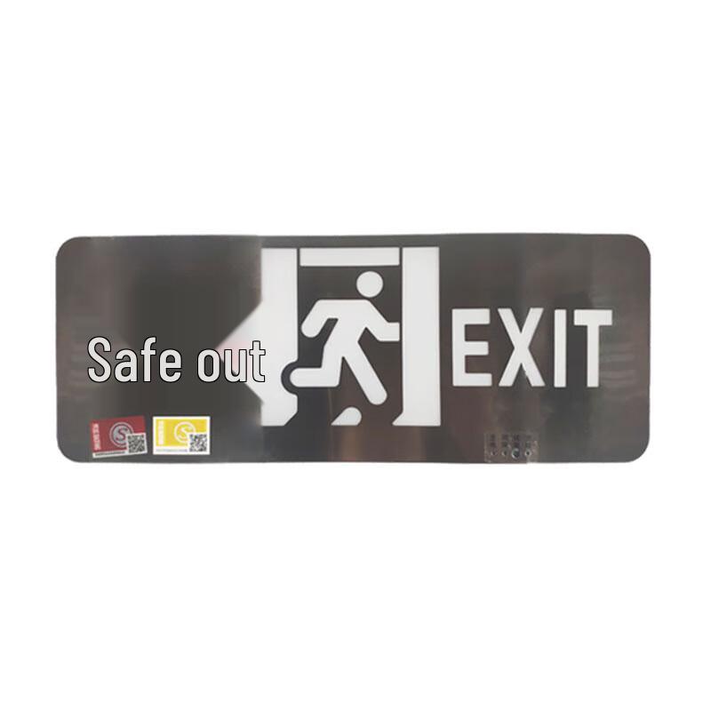 OLOMM LED Ultra-Thin Stainless Steel Fire Exit Sign Light Standard
