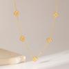 GANEMLY 316L Stainless Steel Clover Flower Zircon Necklace For Women Fashion Clavicle Neck Chain Waterproof Jewelry Gift