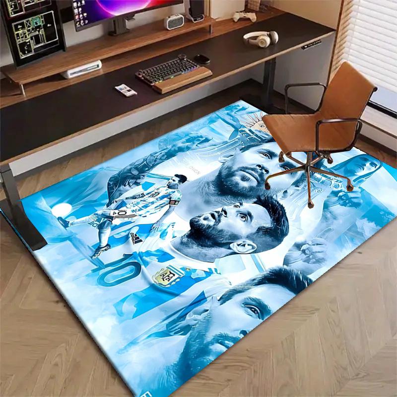 1 Stück Fußballstar Design Bedruckter Teppich für Schlafzimmer Wohnzimmer Heimdeko Teppiche Matte Rutschfeste Matte Teppich für das Bett