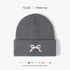 Korean Style Girls Bow Knitted Hat High Quality Bow Embroidery Knitted Hat Y2K Beanie Hats  Women