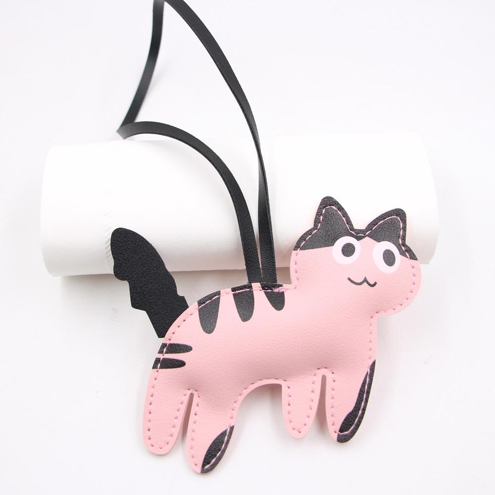 Cute Dairy Cow Cat Leather Backpack Pendant Neighbor Cat Pendant Clothing Luggage Accessories PU Accessories