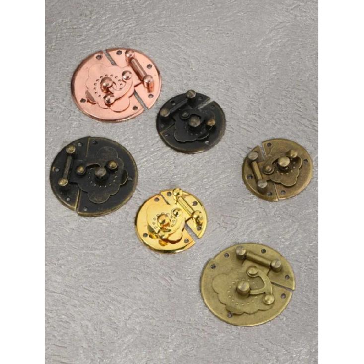 10pcs Antique Box Buckle Gift Wooden Box Chinese Ancient Bronze Lock Buckle Single Eye Buckle Hand 53mm Jewelry Box Hardware