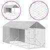 VidaXL Chenil d'extérieur pour chiens avec toit argenté 2x6x2,5 m, chenil pour chiens, cage pour chiens, cage pour animaux 3190491