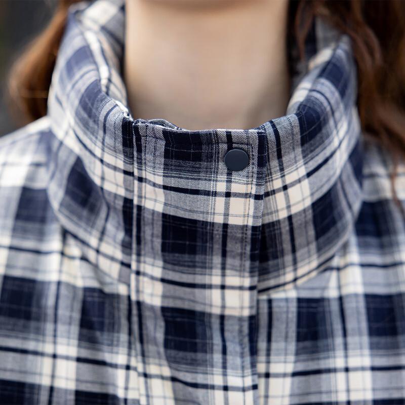 Mokana Women's Retro Plaid High-Collar Down Vest